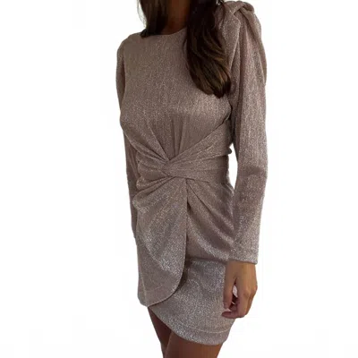 Hidden Short Party Mini Dress In Champagne Pink In Gray
