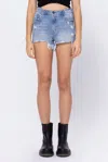 Hidden Sofie Mom Shorts In Medium Blue In Blue