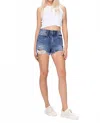 Hidden Sofie With Raw Hem Mom Short In Dark Blue In Blue