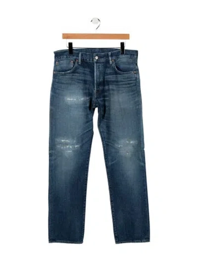 Pre-owned Hidden Straight-leg Jeans In Blue