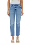 Hidden Stretch Straight Leg Jeans In Denim In Multi