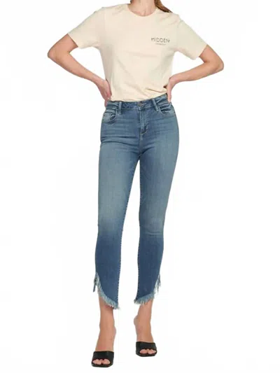 Hidden Taylor High Rise Distressed Skinny Jean In Blue