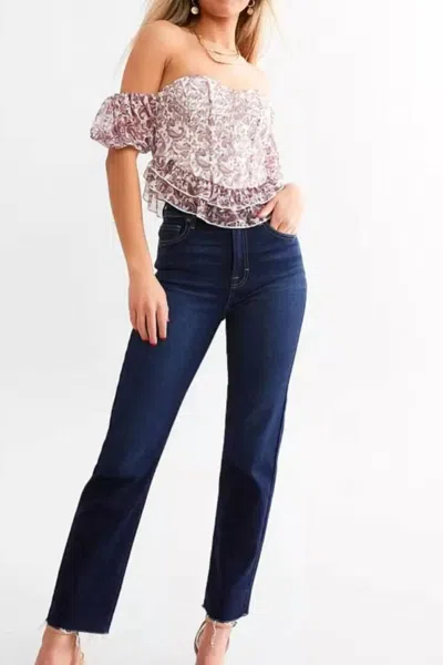 Hidden Tracey High Rise Jeans In Dark Wash In Blue