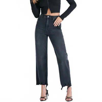 Hidden Tracey High Rise Relaxed Straight Jean In Dark Cuff In Blue
