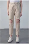 HIDDEN TRACEY HIGH RISE STRAIGHT JEAN IN LATTE