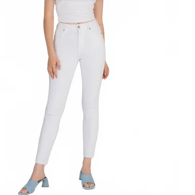 Hidden Tracey High Rise Straight Leg Jean In White In Yellow