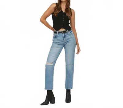 Hidden Tracey High Rise Straight Leg Jeans In Medium Dark Wash In Multi