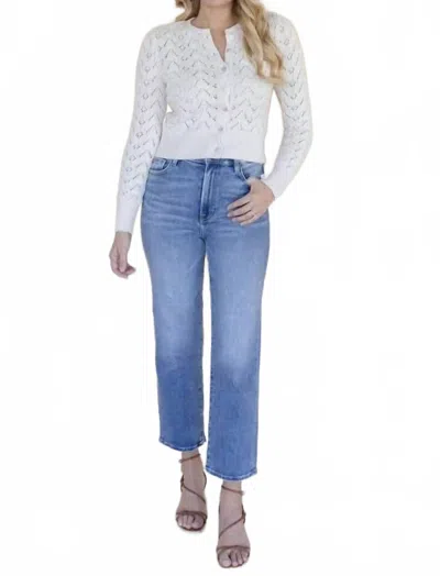 Hidden Tracey Mid Rise Crop Relax Straight Jean In Largo In Blue