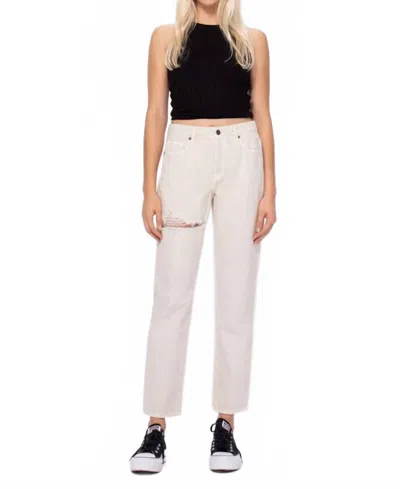 Hidden Tracey Straight Jeans In Cream In Neutral