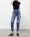 Shop Hidden Two Tone Distressed Tapered Jeans In Medium Wash In Blue