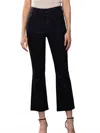 Hidden Waxed Ankle Cropped Flare In Black In Black