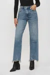 Hidden Wide Straight Leg Jean In Medium Wash In Blue