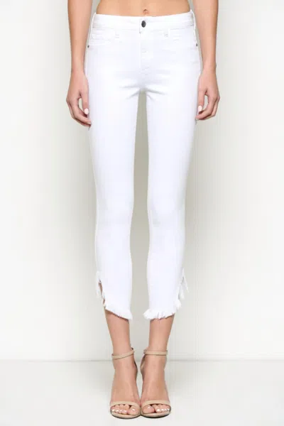 Hidden Women's Adele High Rise Frayed Skinny Jeans In White