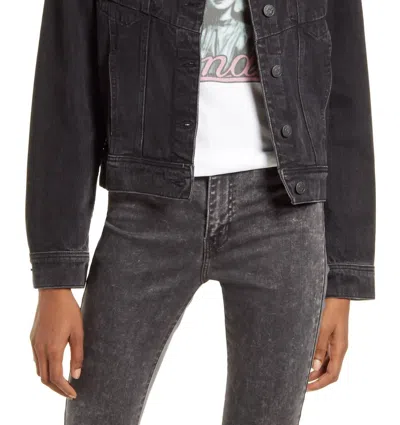 Hidden Women's Basic Trucker Denim Jacket In Black In Grey