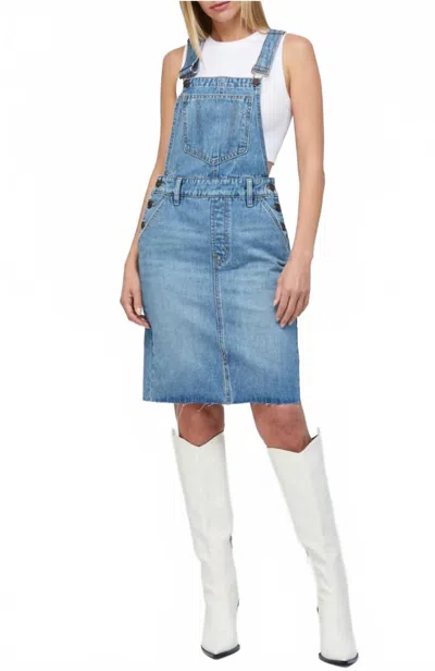 Hidden Women's Denim Overall Skirt In Medium Wash In Blue