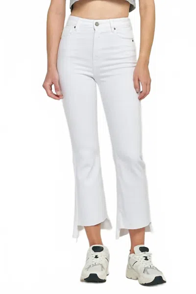 Hidden Happi High Rise Crop Flare Jeans In White
