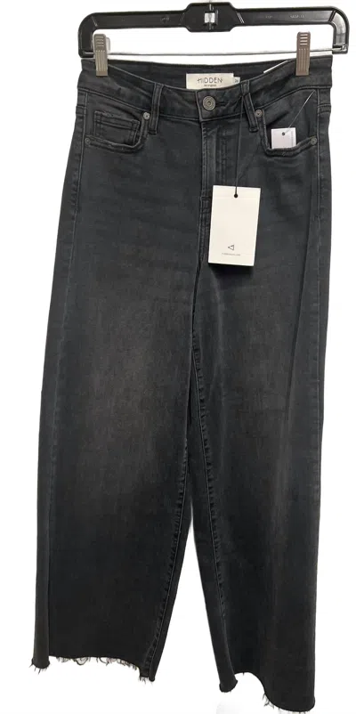 Hidden Women's Hi Rise Cropped Wide Leg Jeans In Black