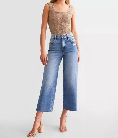 Hidden Women's High Rise Cropped Wide Leg Basic Jean In Dark Wash In Multi
