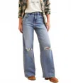 Hidden Women's High Rise Front Pocket Nori Extra Wide Leg Jeans In Dark In Blue