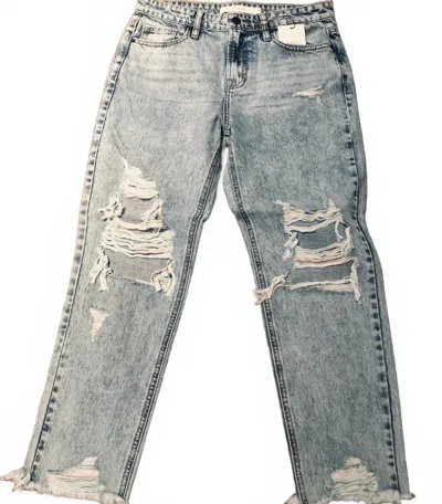 Hidden Women's High Rise Slim Boyfriend In Blue