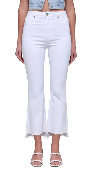Hidden Women's High Rise Step Hem Cropped Flare Jeans In White