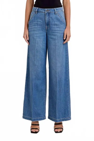 Hidden Women's Jeans Nori Super Wide Leg Trousers In Medium Dark In Multi