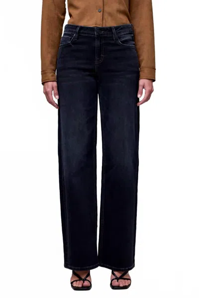 Hidden Women's Logan Mid Rise Dad Jeans In Charcoal In Blue