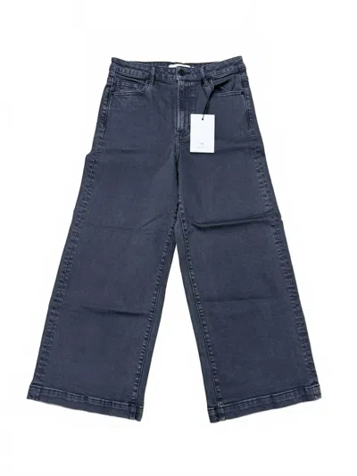 Hidden Women's Nori High Rise Wide Leg Crop Jeans In Charcoal In Pink