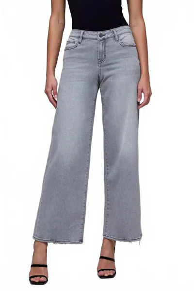 Hidden Women's Nori Mid Rise Wide Leg Jeans In Light Grey In Gray