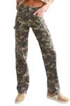 Hidden Women's Tracey Cargo Jeans In Camouflage In Green