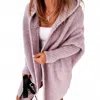 Hiddenbrand Casual Hooded Pockets Knitted Cardigan In Purple In Purple