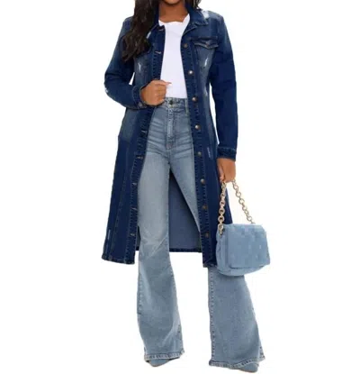 Hiddenbrand Vintage Denim Jacket In Dark Blue