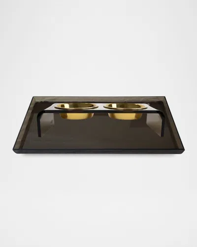 Hiddin Bronze Overflow Feeder Tray, Extra Large In Black