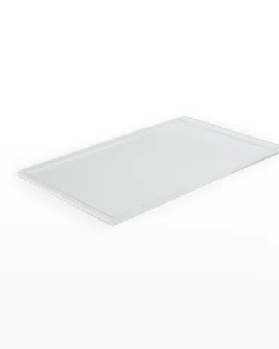 Hiddin Clear Overflow Feeder Tray, Large In White
