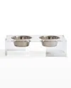 HIDDIN CLEAR PANEL DOUBLE PET BOWL FEEDER