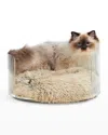 Hiddin Clear Round Pet Bed With Donut Cushion In Transparent