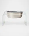 Hiddin Clear Single Slow Feeder With Slow Feed Bowl, 2 Quarts In Clear/grey