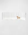 Hiddin Clear Wall Mounted Zig Zag Pet Gate With Silver Latch In Clear/silver
