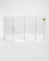 Hiddin Clear Wall-mounted Zig-zag Pet Gate, 4-panel In Clear/gold