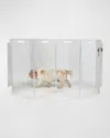 Hiddin Clear Wall-mounted Zig-zag Pet Gate, 4-panel In Clear/silver