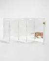 Hiddin Clear Wall-mounted Zig-zag Pet Gate, 6-panel In Clear/gold