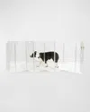 Hiddin Clear Wall-mounted Zig-zag Pet Gate, 8-panel In Clear/gold