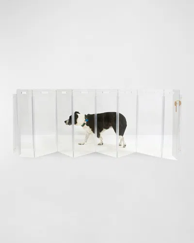 Hiddin Clear Wall-mounted Zig-zag Pet Gate, 8-panel In Transparent