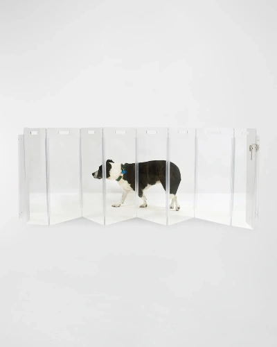 HIDDIN CLEAR WALL-MOUNTED ZIG-ZAG PET GATE, 8-PANEL