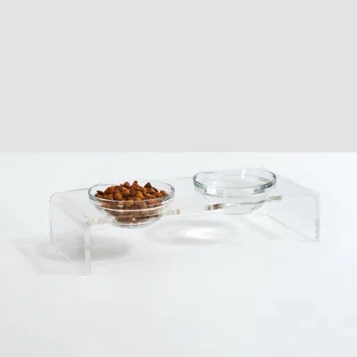 Hiddin Glass Bowl Clear Elevated Feeder