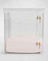 Hiddin Large Clear View Pet Crate With Gold Latch In Blush