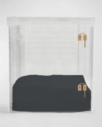 Hiddin Large Clear View Pet Crate With Gold Latch In Charcoal