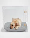 Hiddin Large Clear View Pet Crate With Gold Latch In Gray