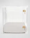 Hiddin Large Clear View Pet Crate With Gold Latch In Linen