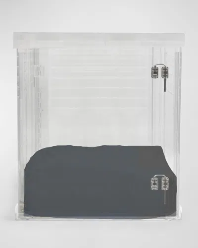 Hiddin Large Clear View Pet Crate With Silver Latch In Charcoal
